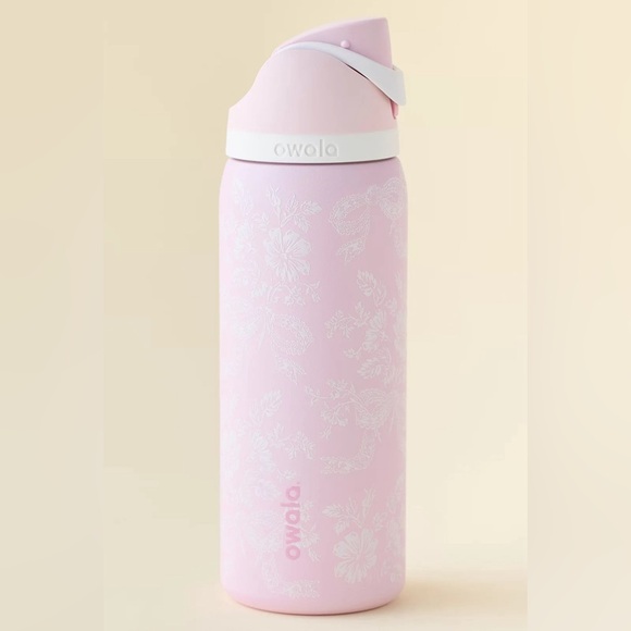 Owala UO Exclusive 32 oz Ribbon Toile Purple Pink Flower Bow Limited Edition NWT - Picture 2 of 7